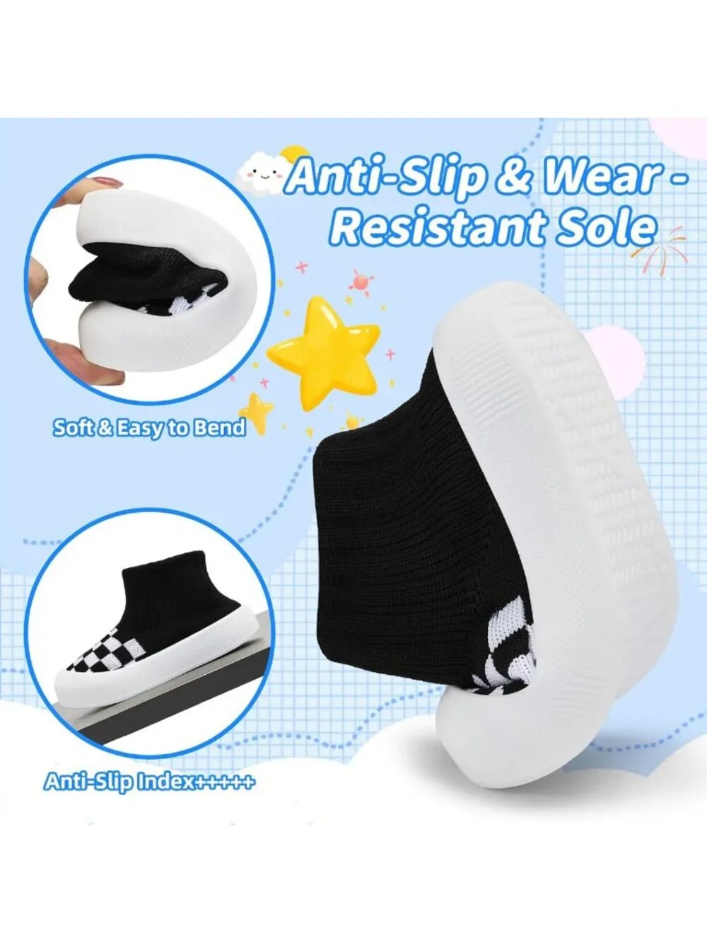 Cozy High-Top Sock Shoes for Infants & Toddlers | Non-Slip, Breathable, 6-36